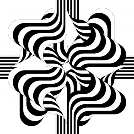 石版画 Le Parc - Larga marcha, 4 bifurcaciones, 1