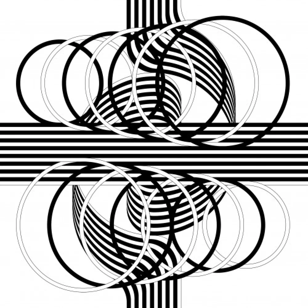 石版画 Le Parc - Larga marcha, 4 bifurcaciones, 14