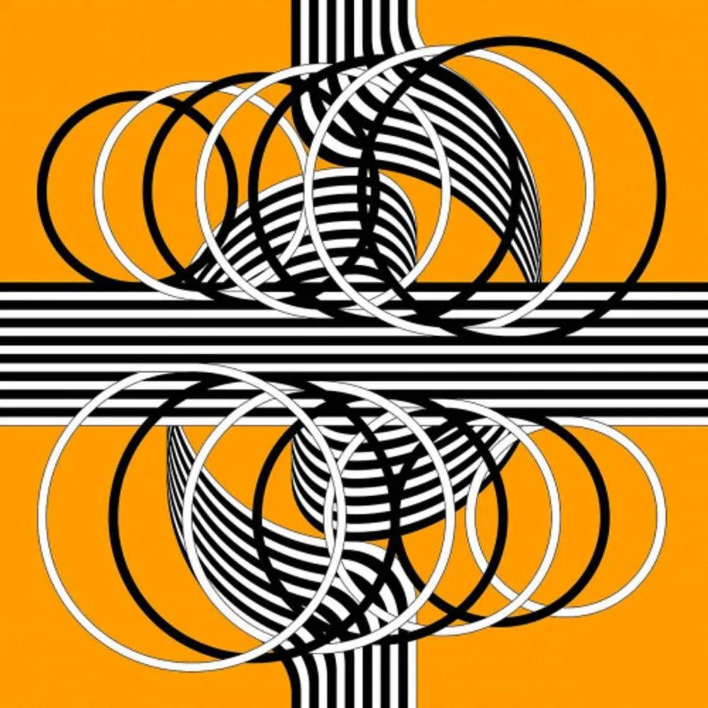 石版画 Le Parc - Larga marcha, 4 bifurcaciones, 14