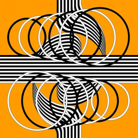 石版画 Le Parc - Larga marcha, 4 bifurcaciones, 14