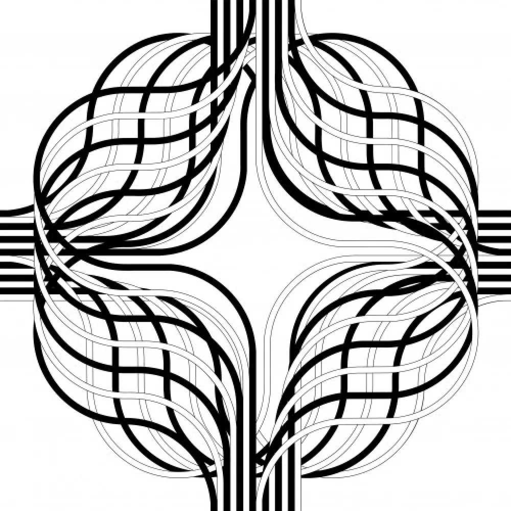 石版画 Le Parc - Larga marcha, 4 bifurcaciones, 4