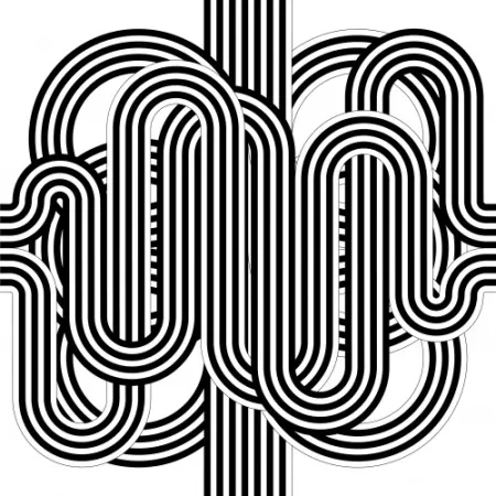 石版画 Le Parc - Larga marcha, 4 bifurcaciones, 8