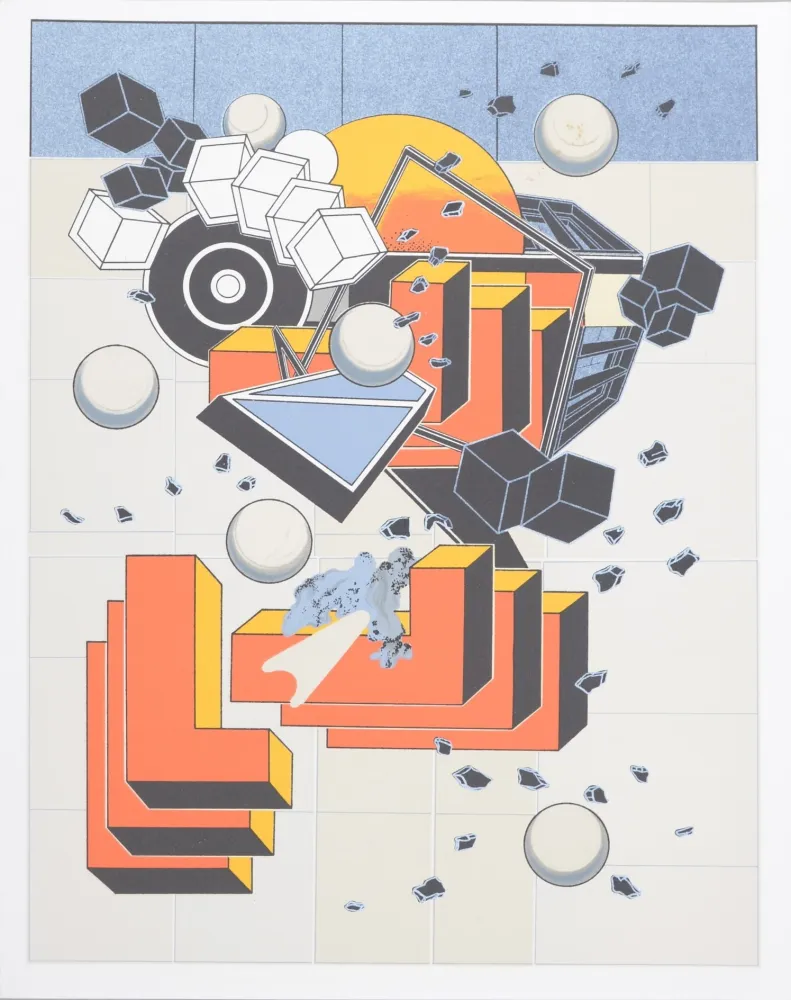 石版画 Le Yaouanc - Construction (Hommage aux bâtisseurs)