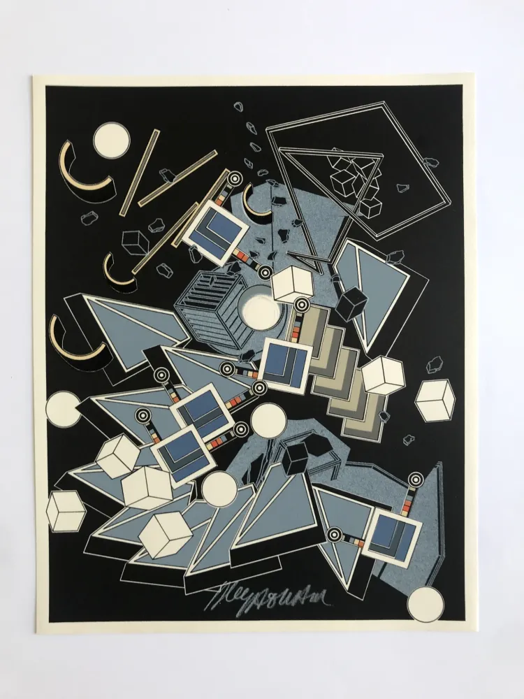 石版画 Le Yaouanc - Des sols, des roches, des sables (Le métier de bâtisseur II)