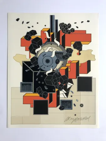 石版画 Le Yaouanc - Le feu (L'oeuvre des hommes III)