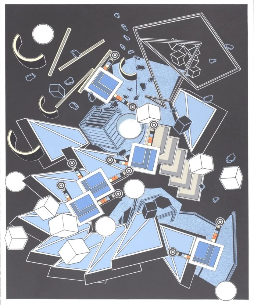 石版画 Le Yaouanc - Le Métier de bâtisseur II