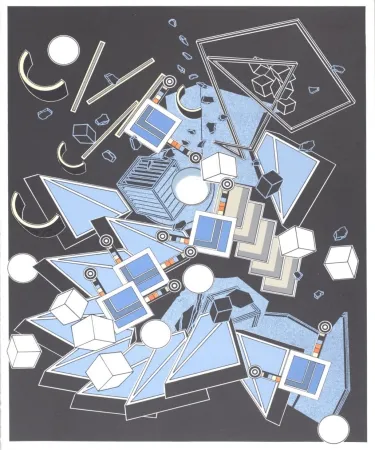 石版画 Le Yaouanc - Le Métier de bâtisseur II