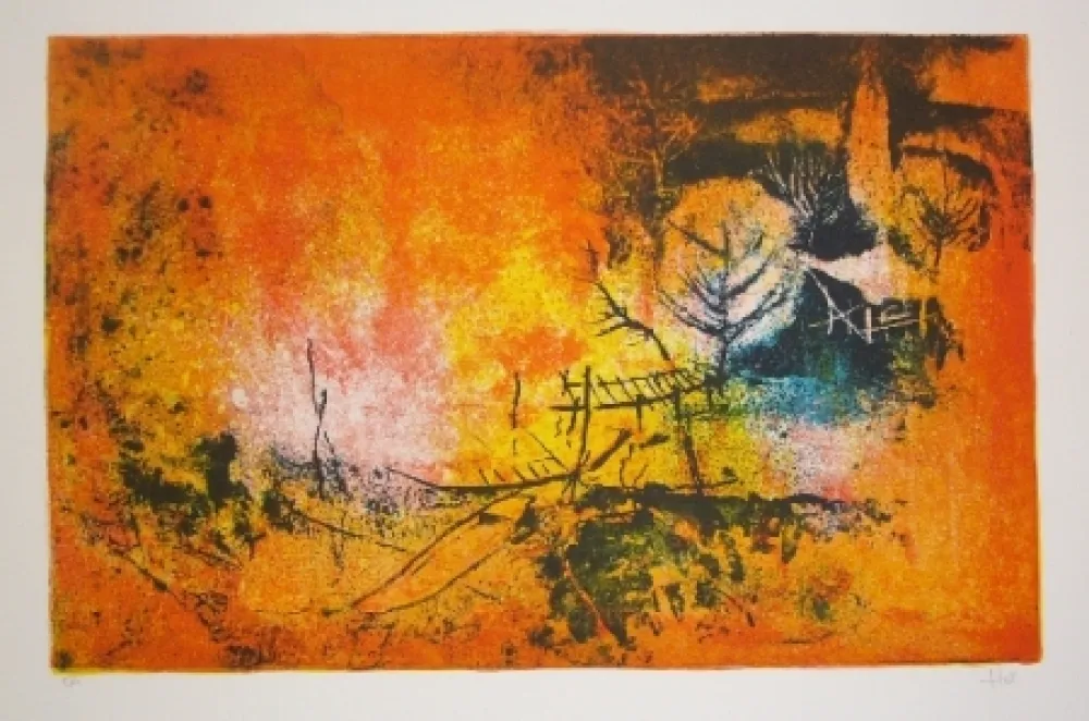 石版画 Lebadang - Embarcadere