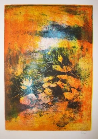 石版画 Lebadang - Mare aux lotus 2