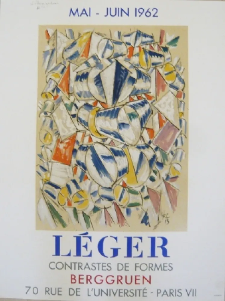 海报 Leger - Affiche exposition  contrastes de formes galerie Berggruen