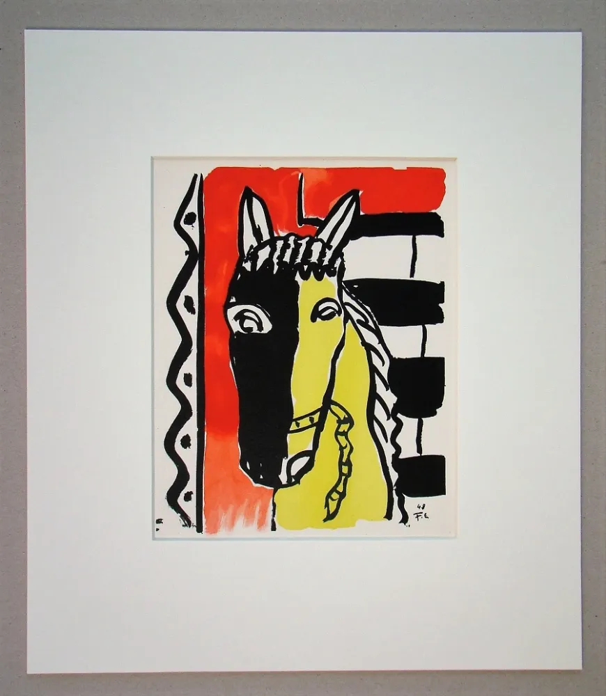 镂版印刷 Léger (After) - Cheval sur fond rouge, 1948