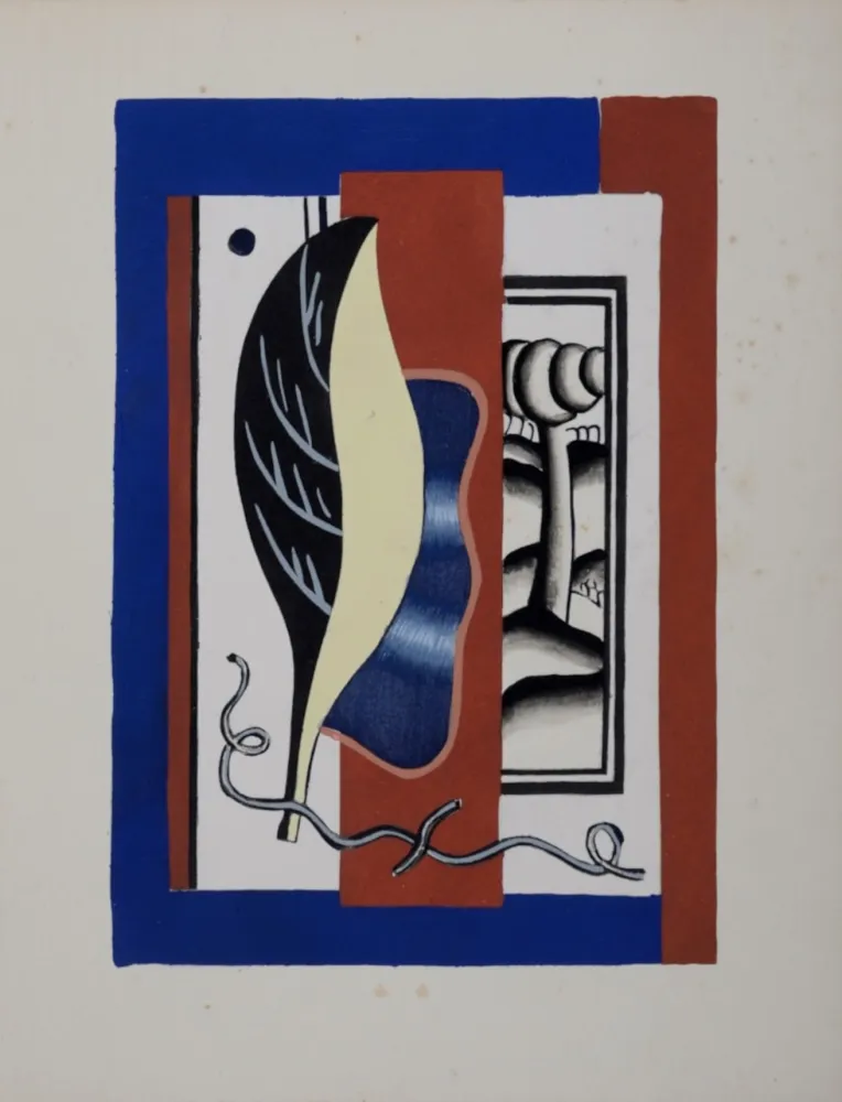 镂版印刷 Léger (After) - La Feuille jaune