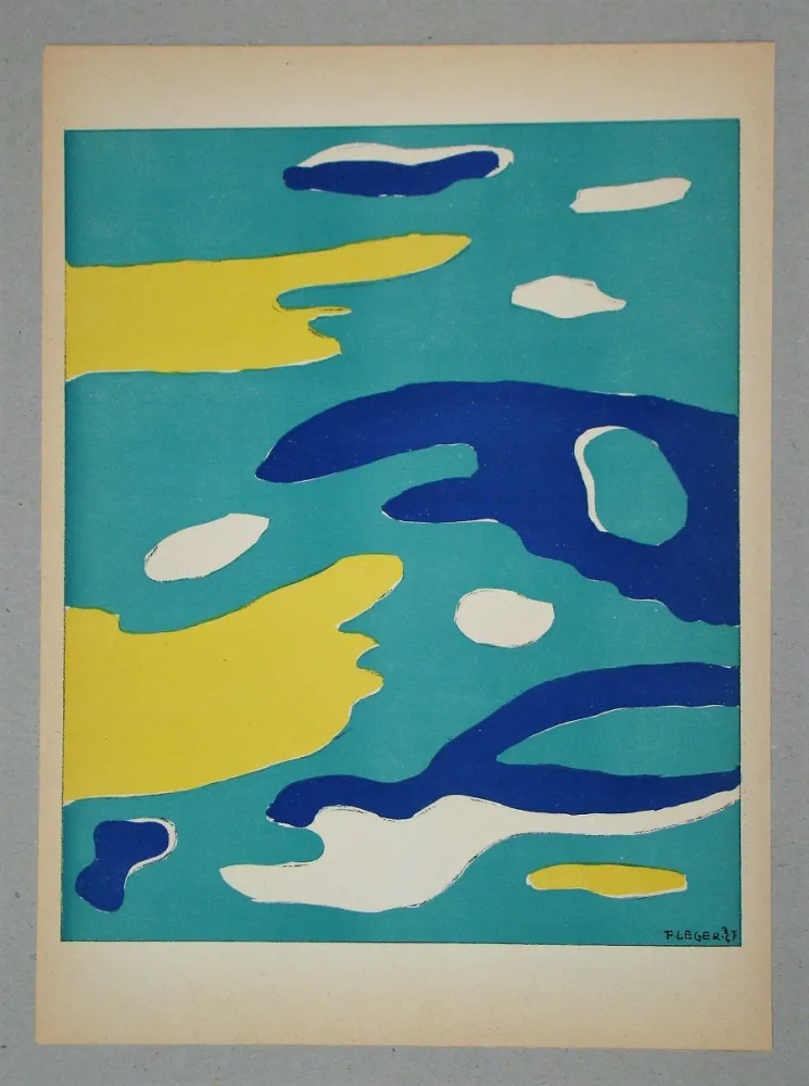 石版画 Léger (After) - Les quatre éléments - Eau