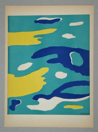 石版画 Léger (After) - Les quatre éléments - Eau