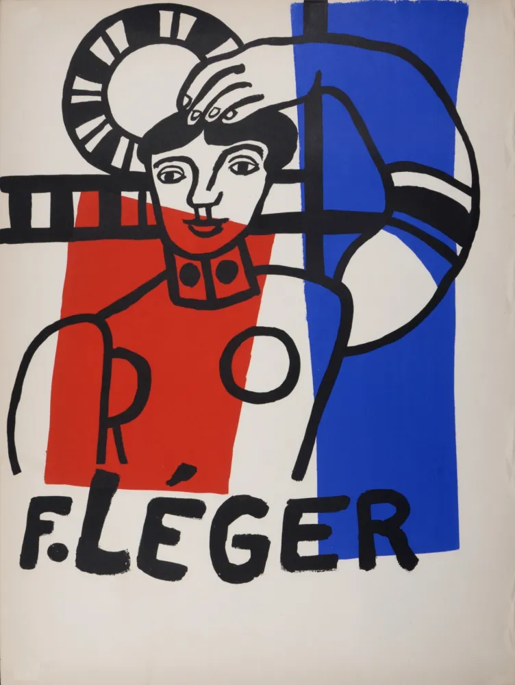 石版画 Leger - Danseuse tricolore au tambourin, 1955.