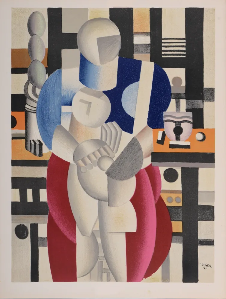 石版画 Leger - Femme et enfant, 1955