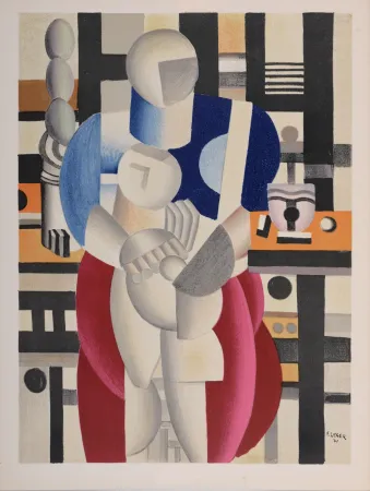石版画 Leger - Femme et enfant, 1955