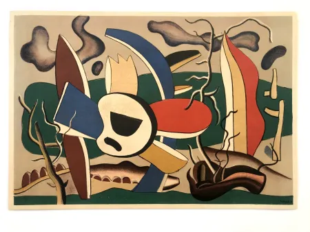 石版画 Leger - Fleurs et papillons / Peintures antérieures à 1940