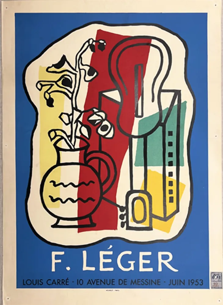 石版画 Leger - GALERIE LOUIS CARÉ - EXPO 1953. Affiche originale