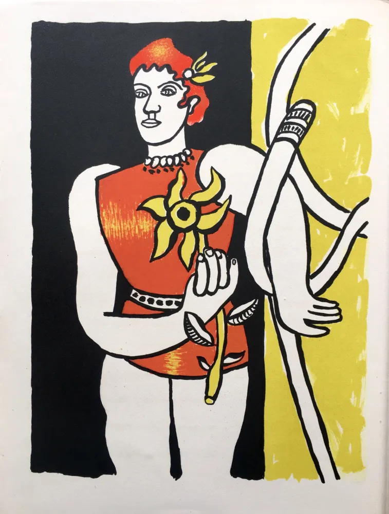 石版画 Leger - JONGLEUSE AU TOURNESOL (LE CIRQUE 1950)