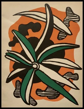 石版画 Leger - La fleur 