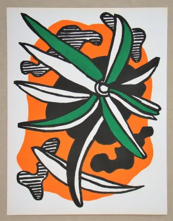 石版画 Leger - La fleur, 1952 / 71