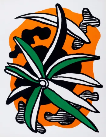 石版画 Leger - La Fleur, 1971