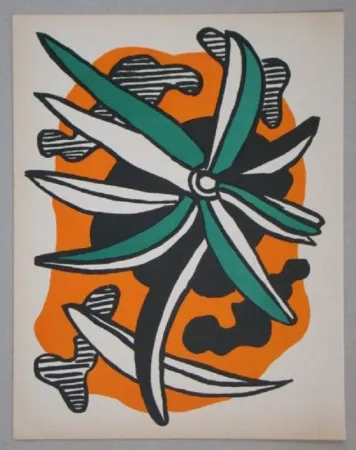 石版画 Leger - La fleur