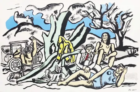 石版画 Leger - La Partie de Campagne