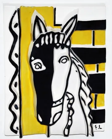 陶瓷 Leger - Le Cheval sur fond jaune