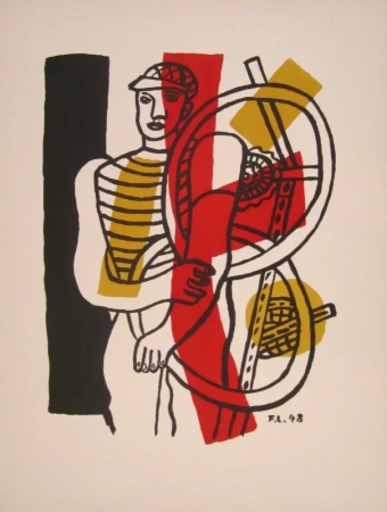 石版画 Leger - Le cycliste