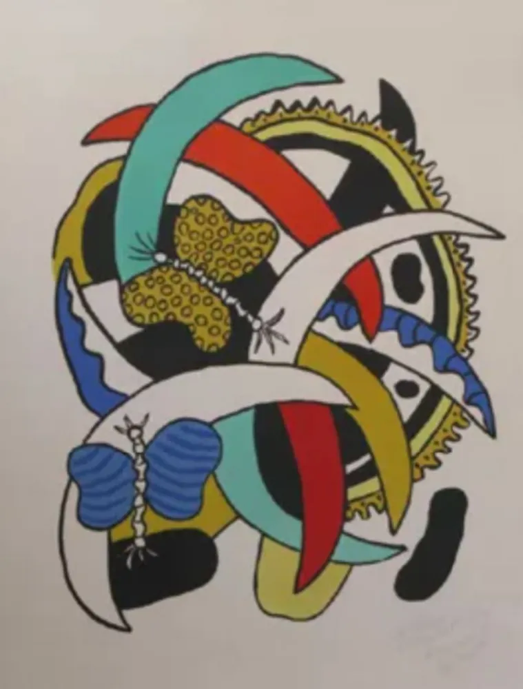 石版画 Leger - Le Papillion