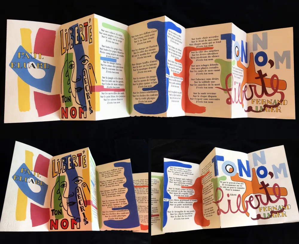 镂版印刷 Leger - Paul Éluard : Liberté J'écris Ton Nom (1953. 1ère édition)