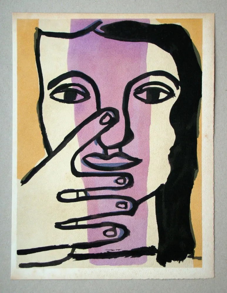 镂版印刷 Leger - Tête de femme