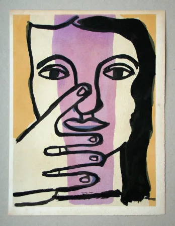 镂版印刷 Leger - Tête de femme