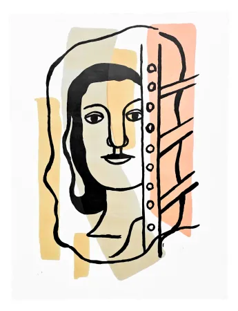 石版画 Leger - Tete de Femme
