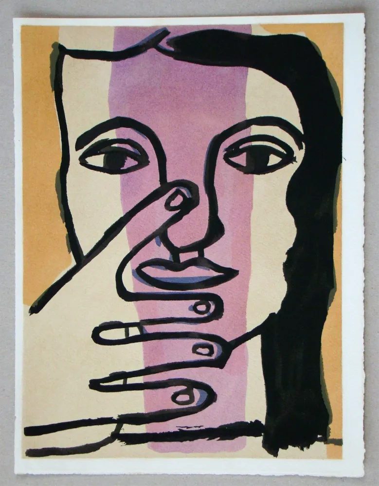 镂版印刷 Leger - Tête de femme