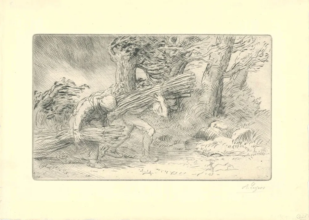 干刻版画 Legros - Les fagottiers