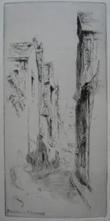 版画 Leheutre - Rue du Petit Gars, à Tours