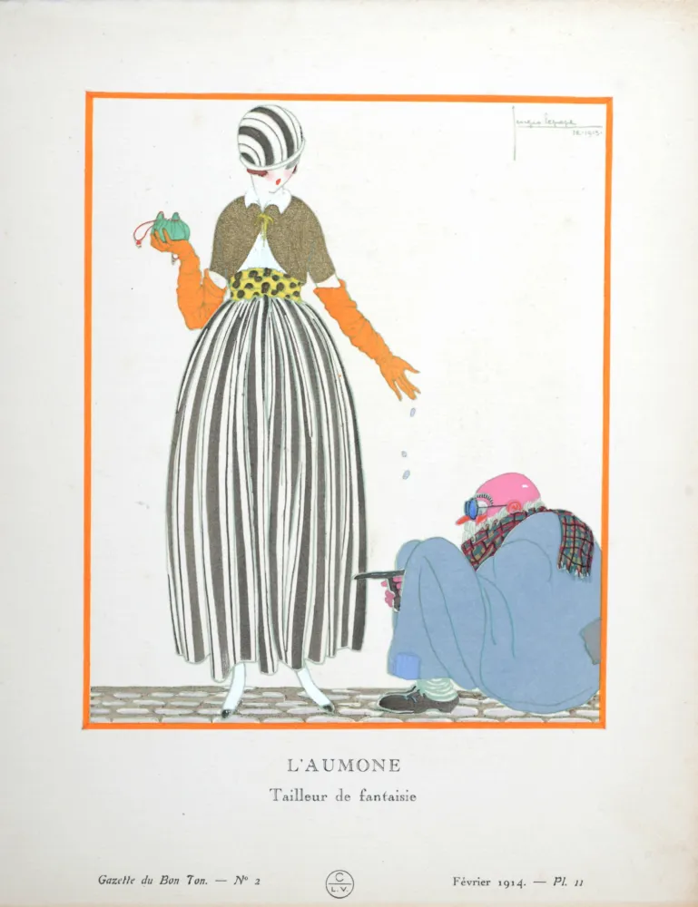 镂版印刷 Lepape - L'Aumône, Tailleur de fantaisie, 1914