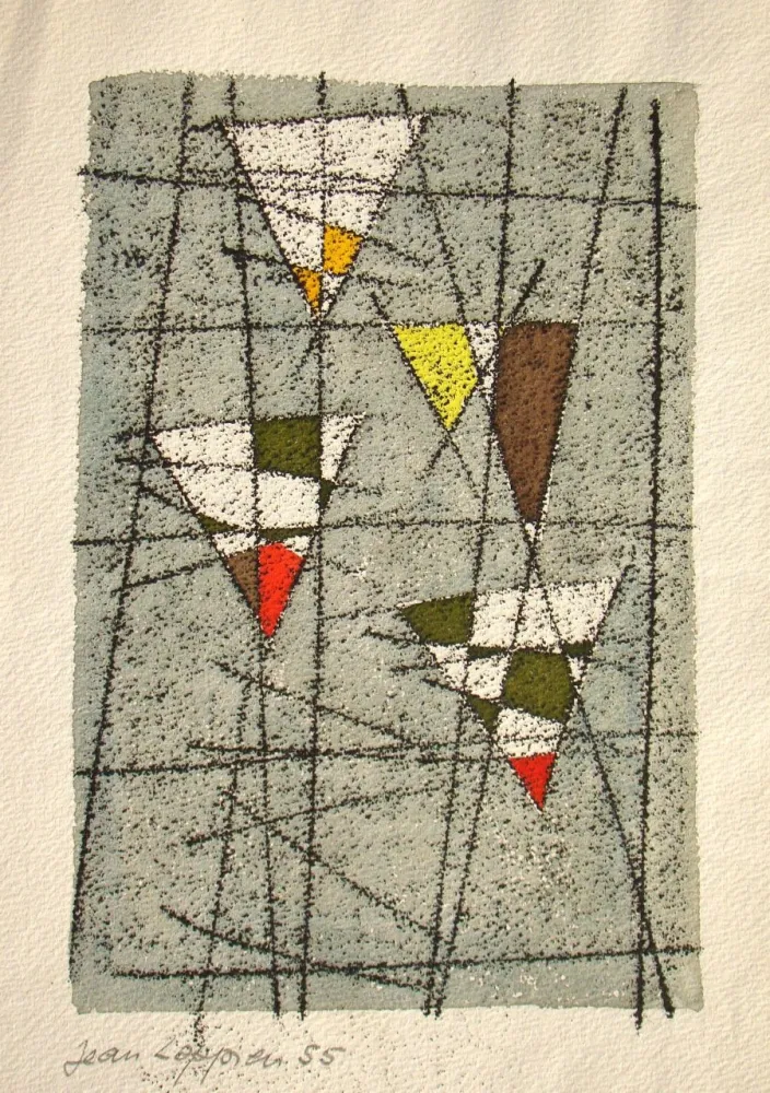 版画 Leppien - Trois cales suspendus