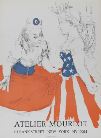 石版画 Levine - Marianne & The Goddess of Liberty