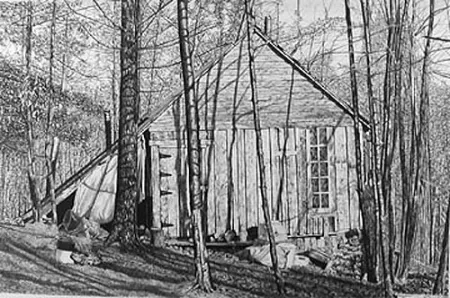 石版画 Levine - The Brookwood Cabin