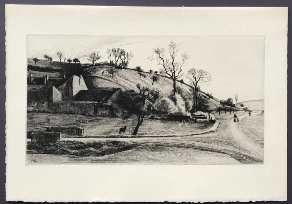 版画 Levy - Ferme a Vauhalan