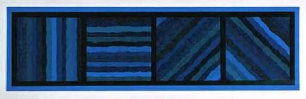 无技术 Lewitt - Bands Not Straight in Four Directions (blue)