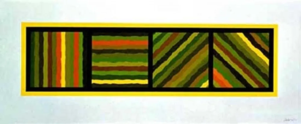 无技术 Lewitt - Bands Not Straight in Four Directions (yellow)