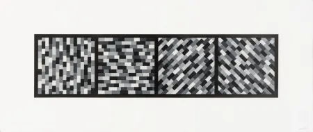 油毡版画 Lewitt - Broken Gray Bands in Four Directions