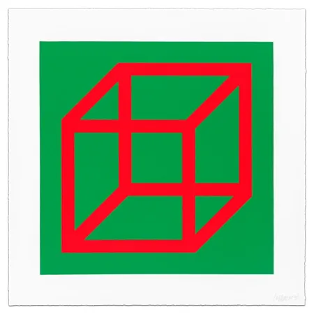 油毡版画 Lewitt - Cubes in Color on Color