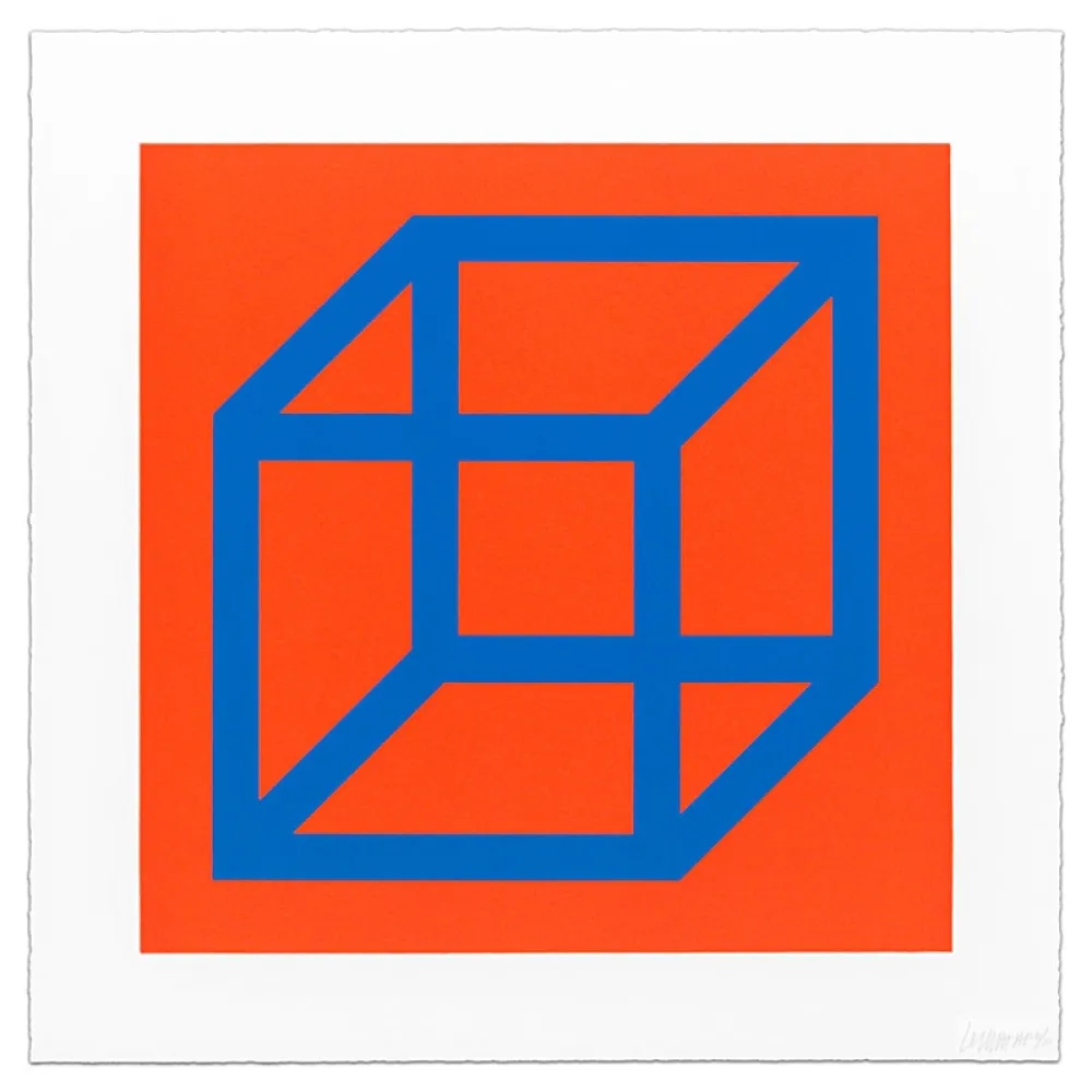 油毡版画 Lewitt - Cubes in Color on Color