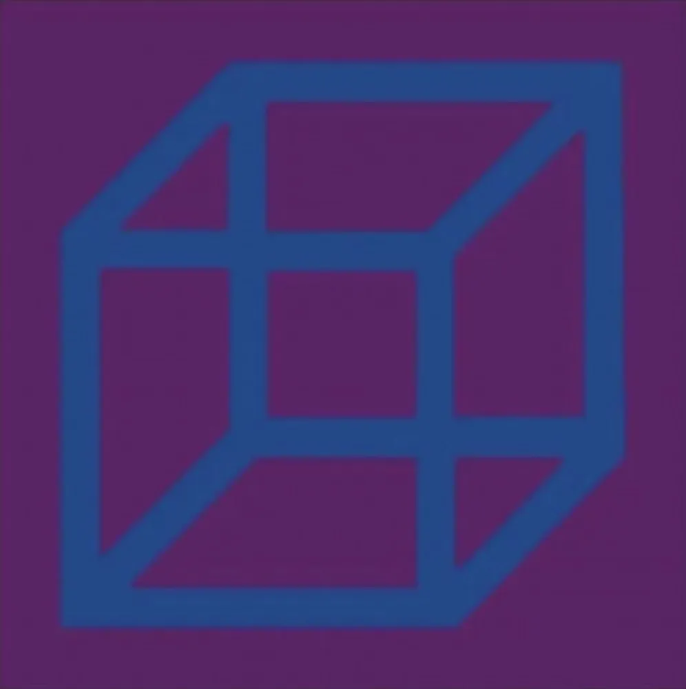 油毡版画 Lewitt - Cubes in Color on Color (Purple/Blue)